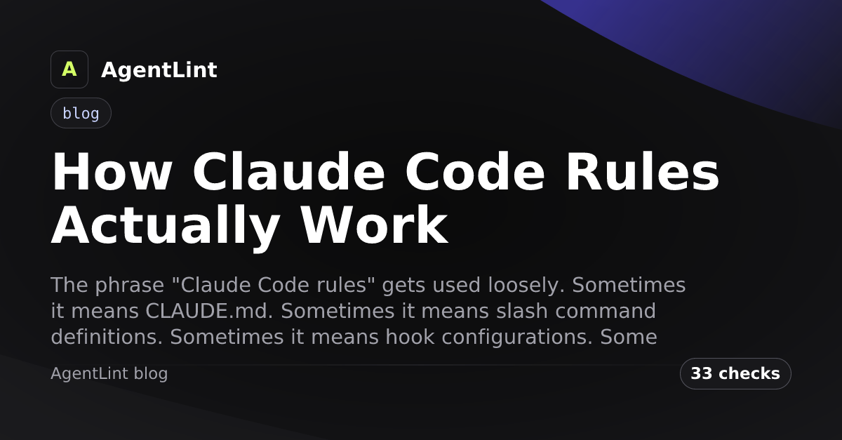 How Claude Code Rules Actually Work — AgentLint Blog